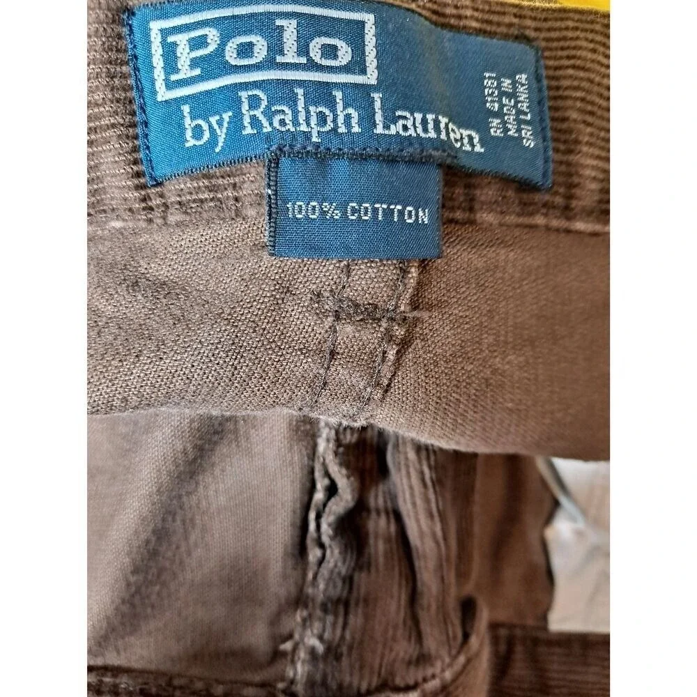 Polo Ralph Lauren‎ Corduroy Pants Authentic Dungarees Brown Cotton 35/30